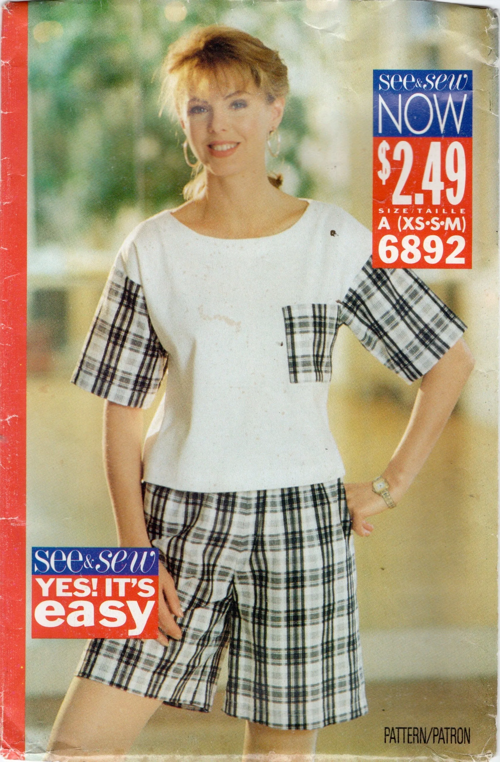 1990's See & Sew Butterick T-shirt and Wide-Legged Shorts Pattern - Bust 30.5-36" - No. 6892