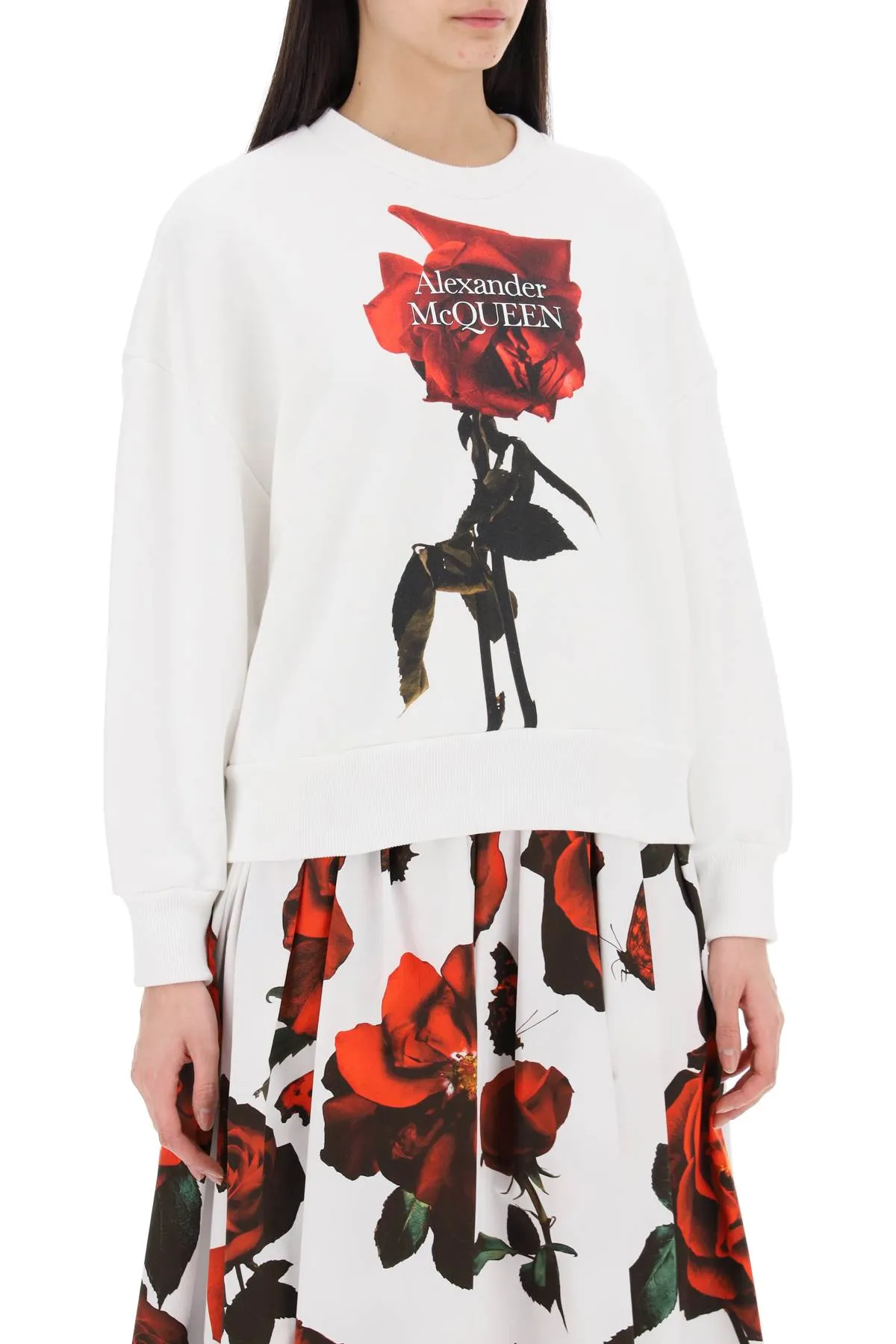 Alexander Mcqueen Shadow Rose Sweatshirt