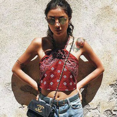 Bandana Summer Crop Tops