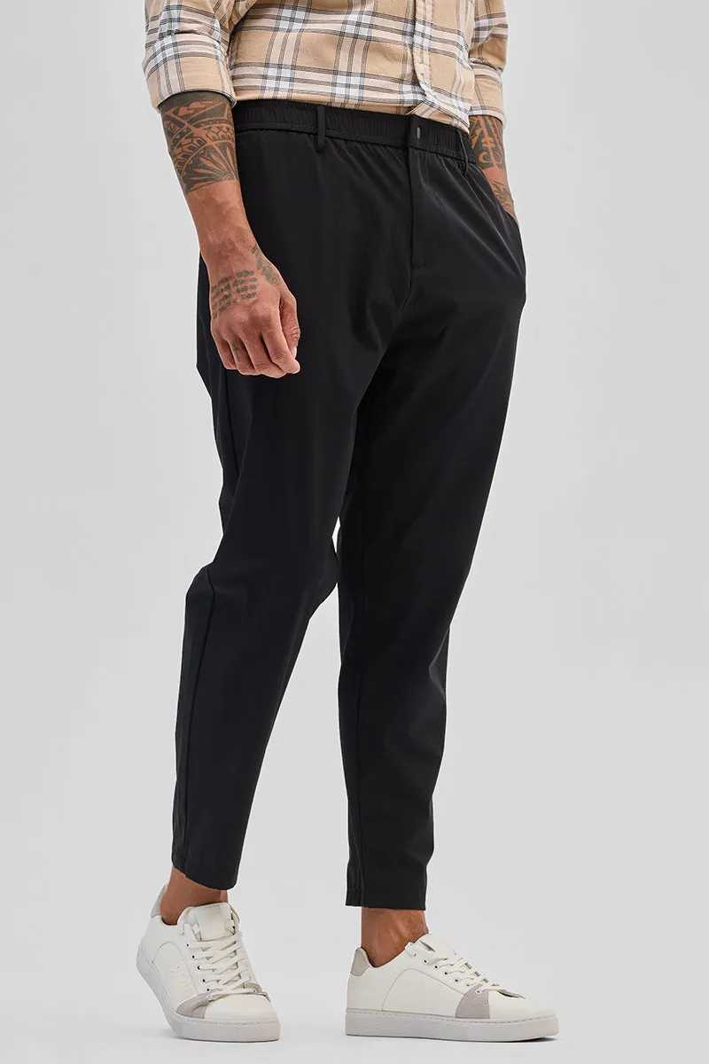 Black Regular Fit Stretch Chinos