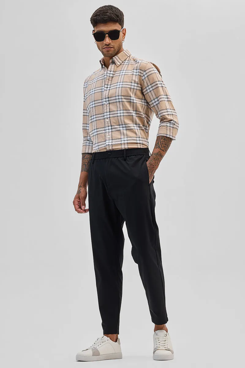 Black Regular Fit Stretch Chinos