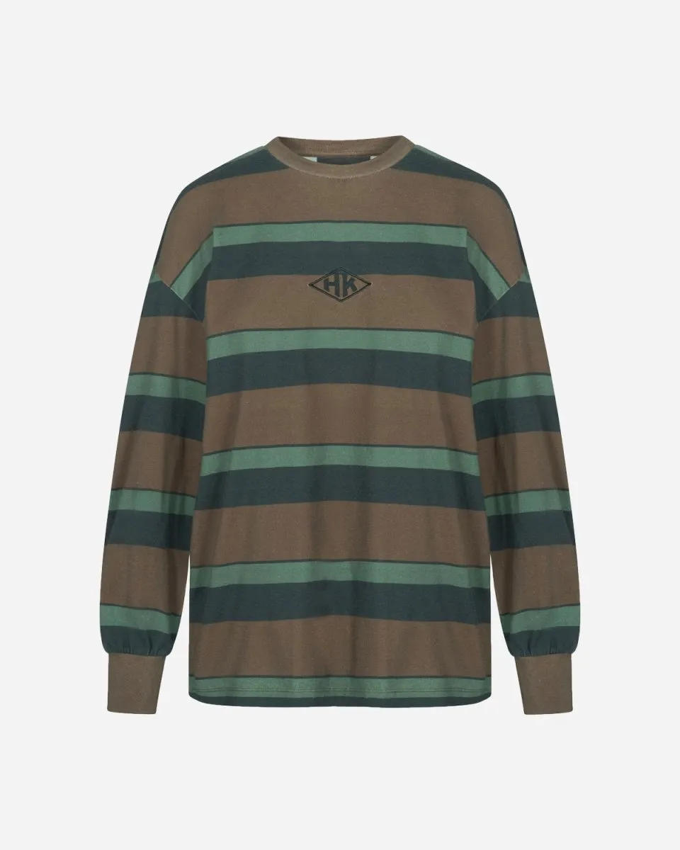 Boxy Tee Long Sleeve - Dark Stripes