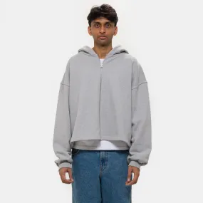 Boxy Zip-Up Hoodie in Grey