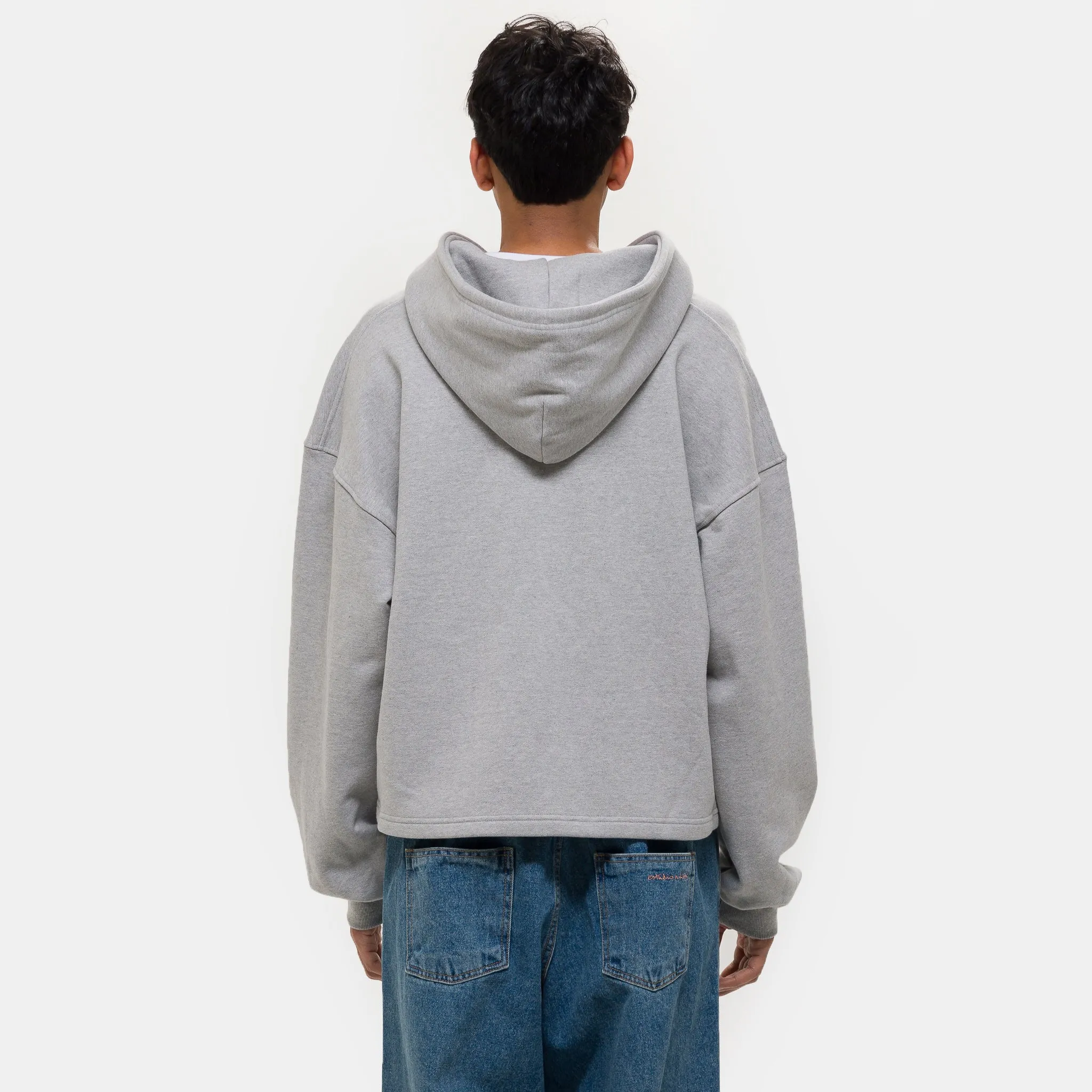 Boxy Zip-Up Hoodie in Grey