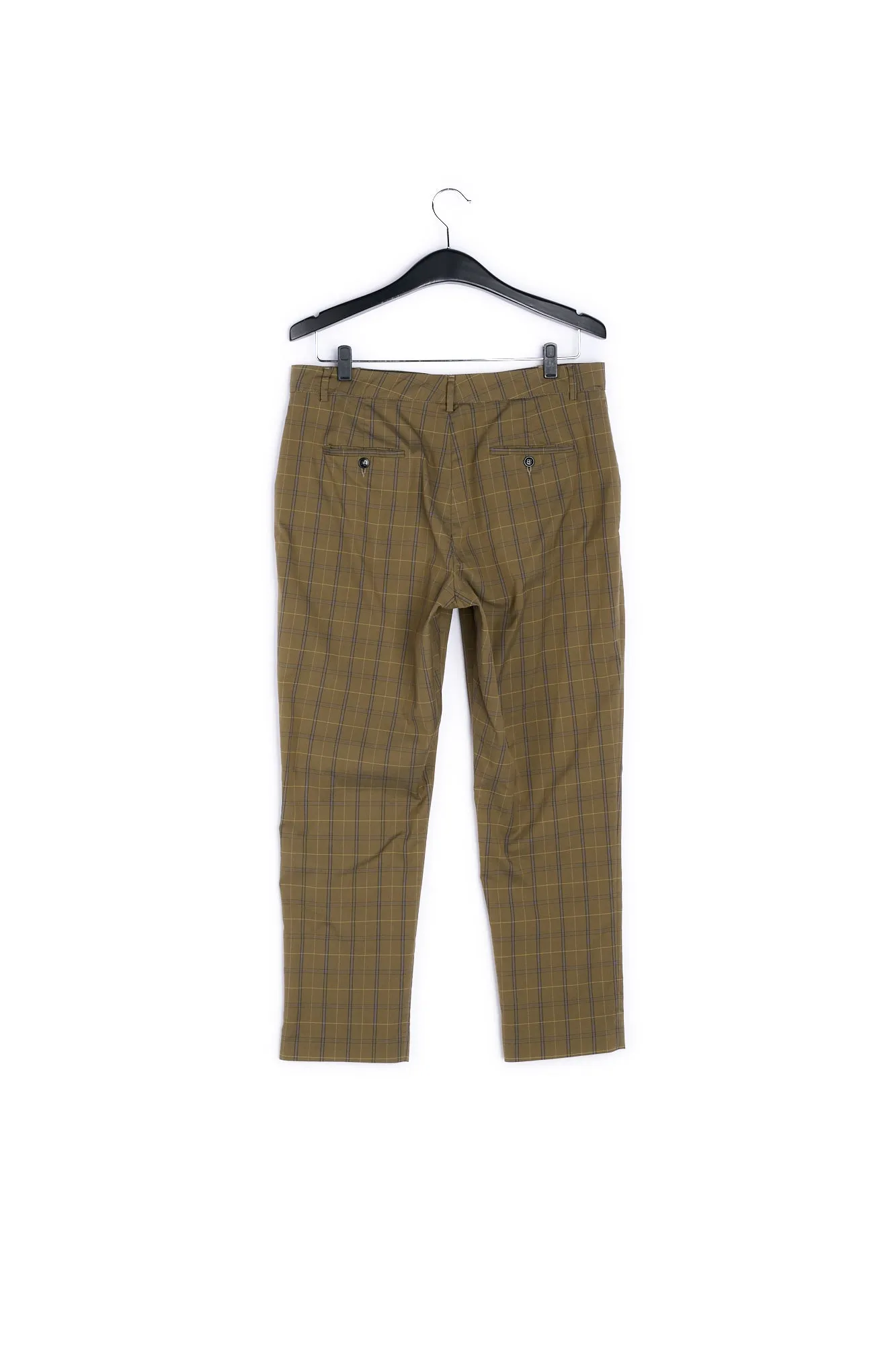 Brown plaid tailored trousers