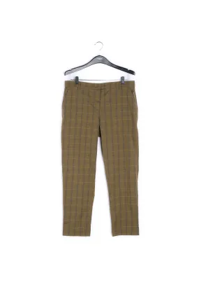 Brown plaid tailored trousers