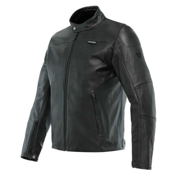 DAINESE MIKE 3 BLACK NON-PERFORATED LEATHER JACKET