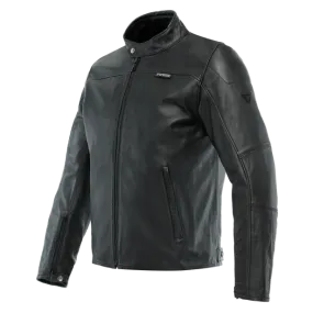 DAINESE MIKE 3 BLACK NON-PERFORATED LEATHER JACKET