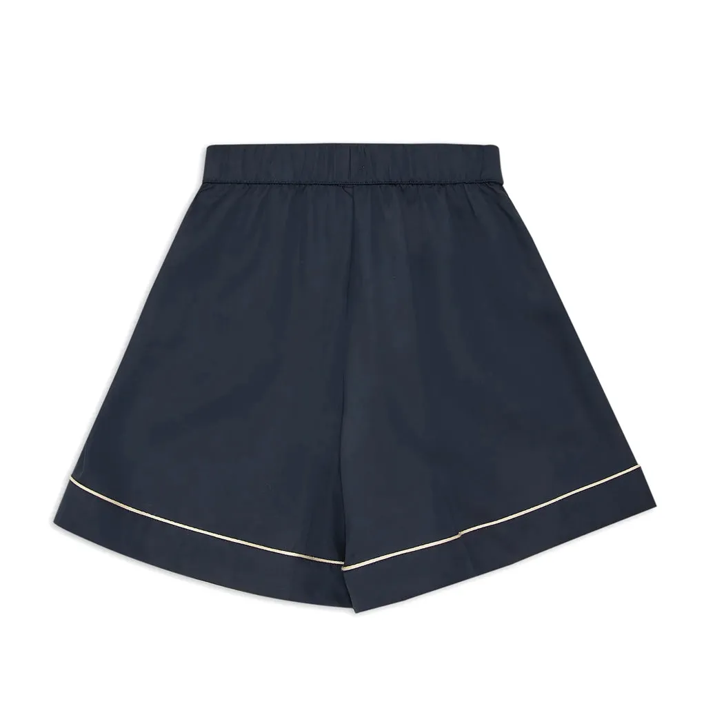 Emporio Armani Junior Modal Jersey Culottes With Piping And Logo Embroidery