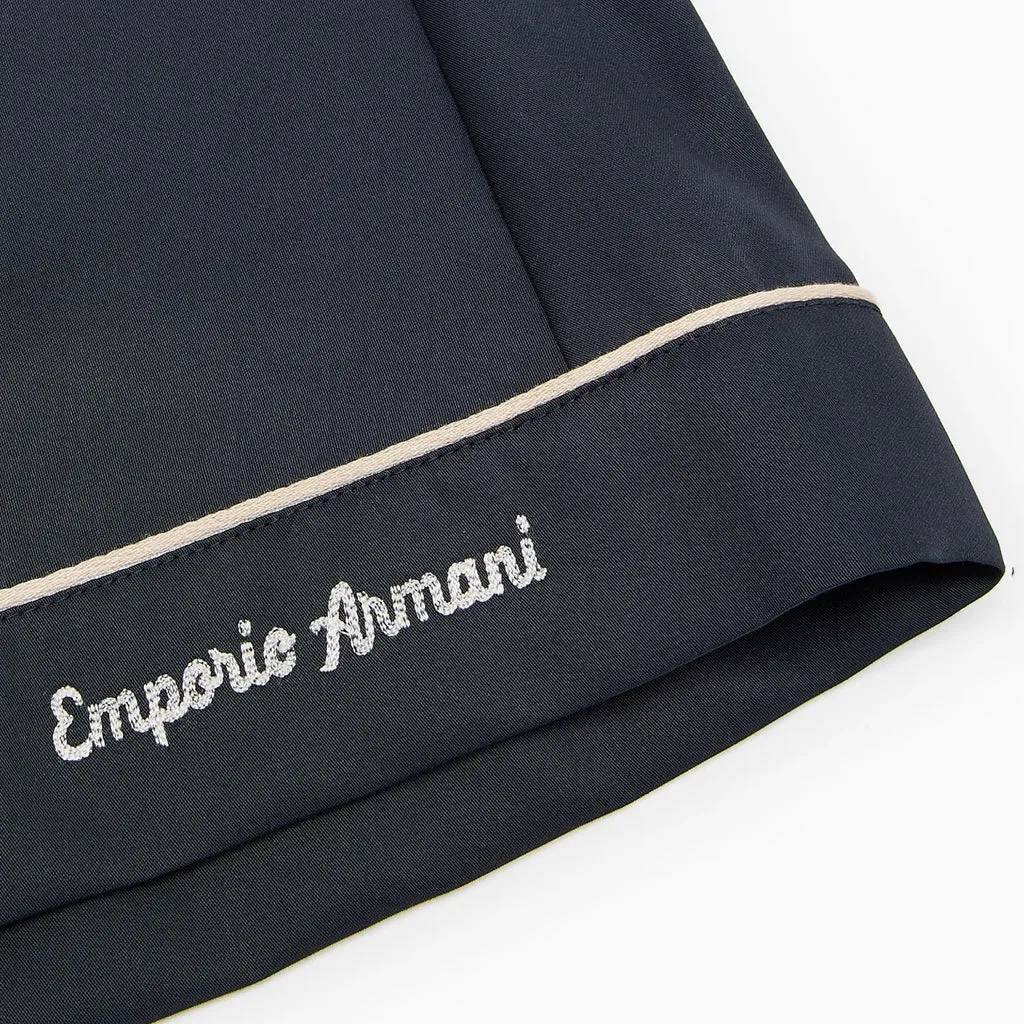 Emporio Armani Junior Modal Jersey Culottes With Piping And Logo Embroidery