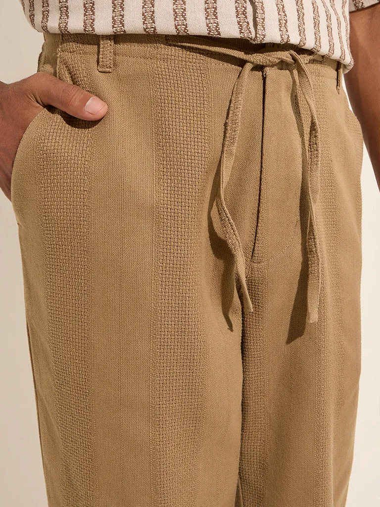 ETA Taupe Relaxed-Fit Mid-Rise Cotton-Blend Chinos