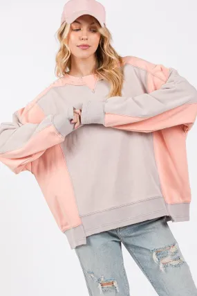 G Color Block Round Neck Sweatshirt