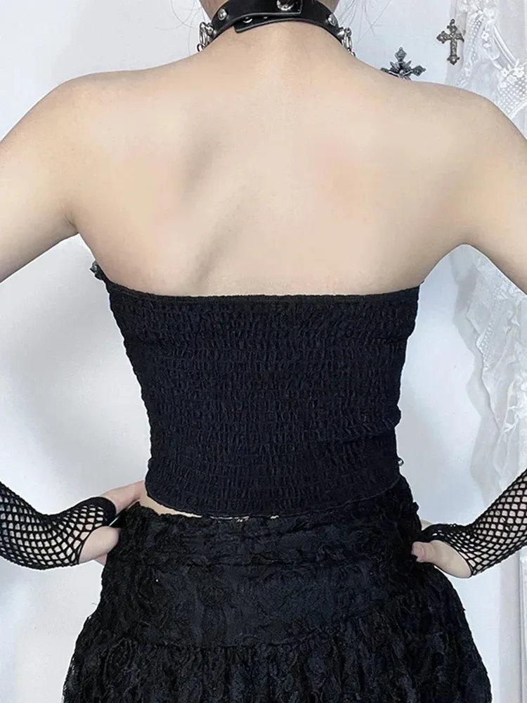 Gothic Grunge E Girl Crop Sexy Harajuku Strapless Top