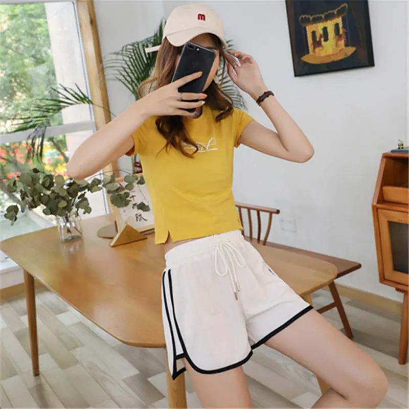 Gym Women Summer Loose Student Fitness Jogging Casual Pants All-Matching Slim-Look Wide Leg INS Shorts