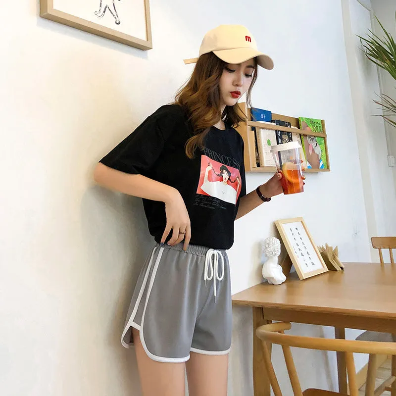 Gym Women Summer Loose Student Fitness Jogging Casual Pants All-Matching Slim-Look Wide Leg INS Shorts