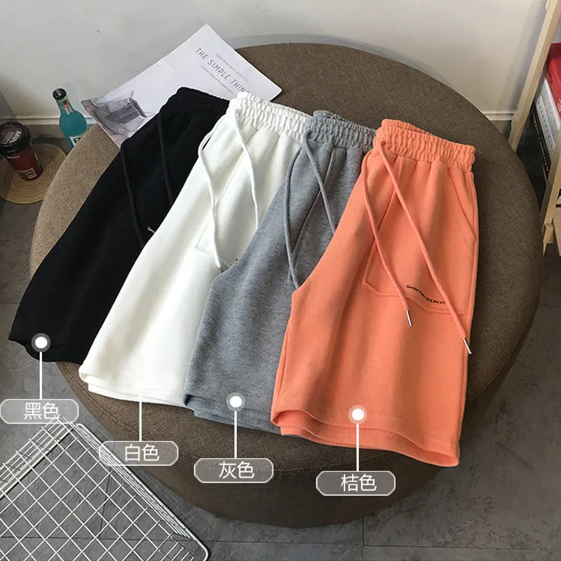 High Waist Mid-Length Outdoor Jogging Gym Shorts Women Summer Loose Slim-Look Straight Casual Wide Leg Pants ins Pants