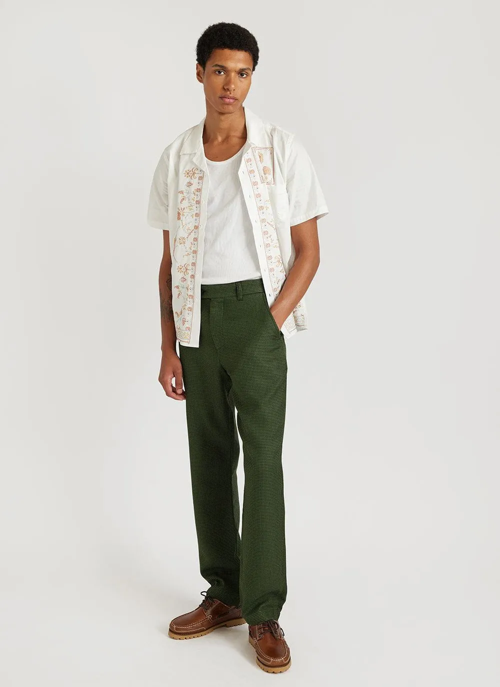 Houndstooth Tailored Trousers | Forest