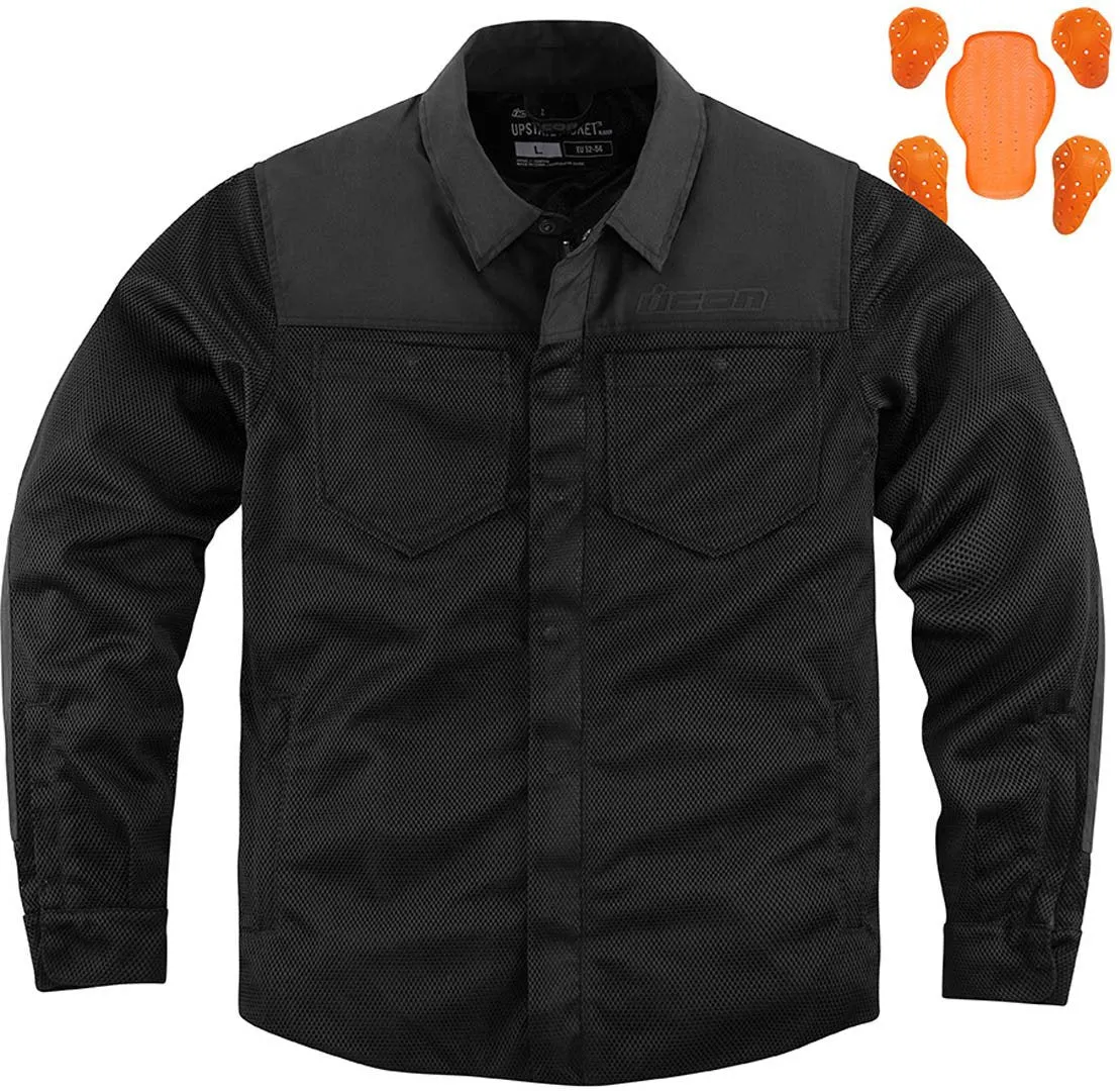 Icon Upstate Motorcycle Shirt, Black