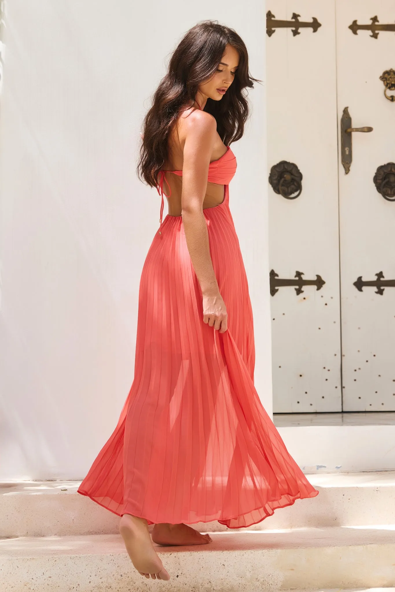 Martini Maxi Dress - Coral