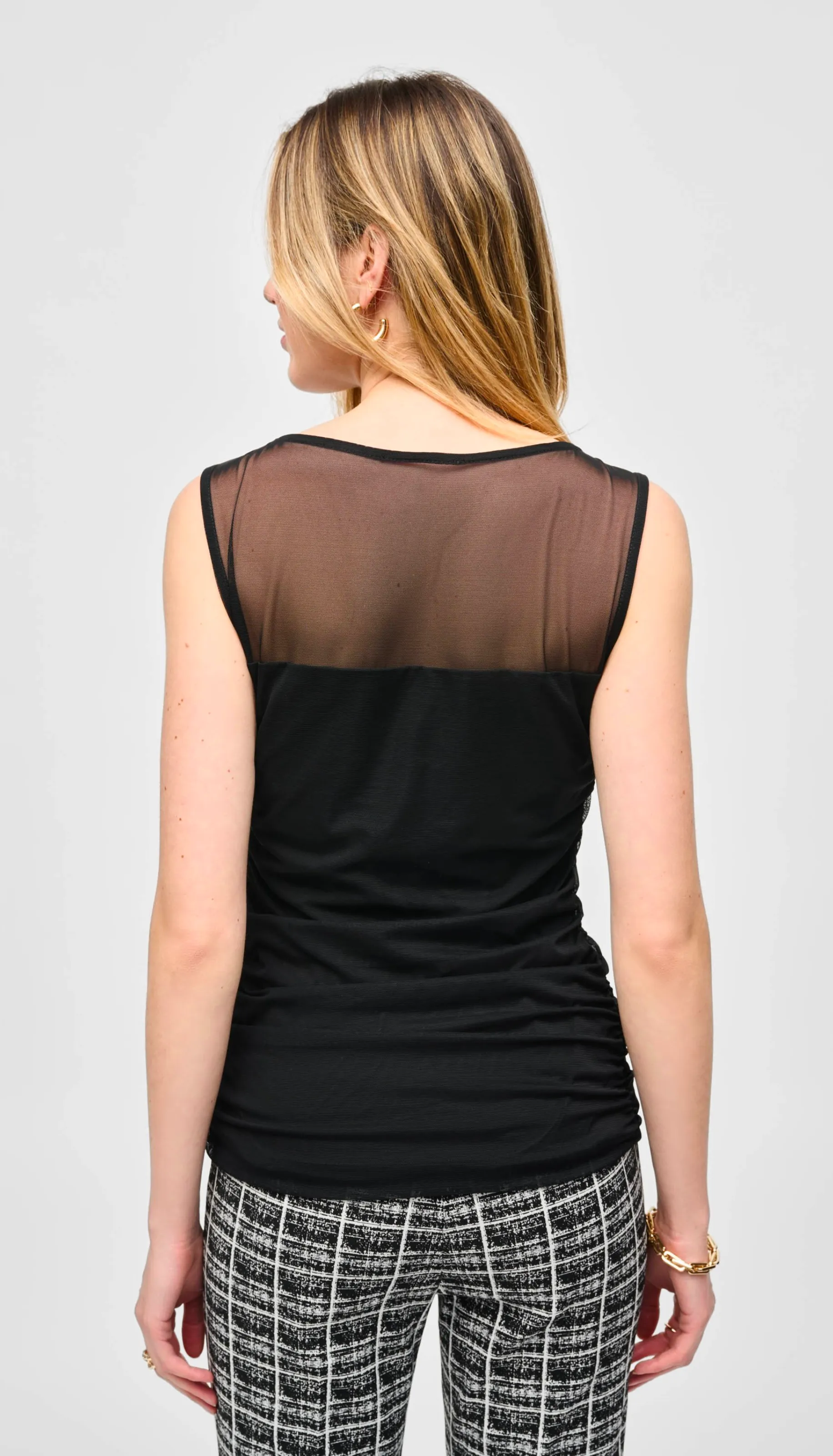 Mesh Sleeveless Fitted Top