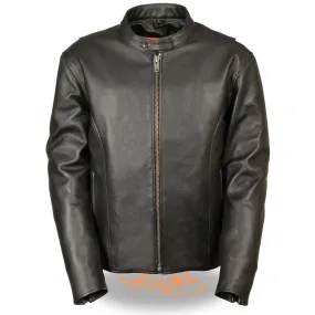 Milwaukee Leather Men's Classic Scooter Jacket with Side Zippers and Gun Pockets