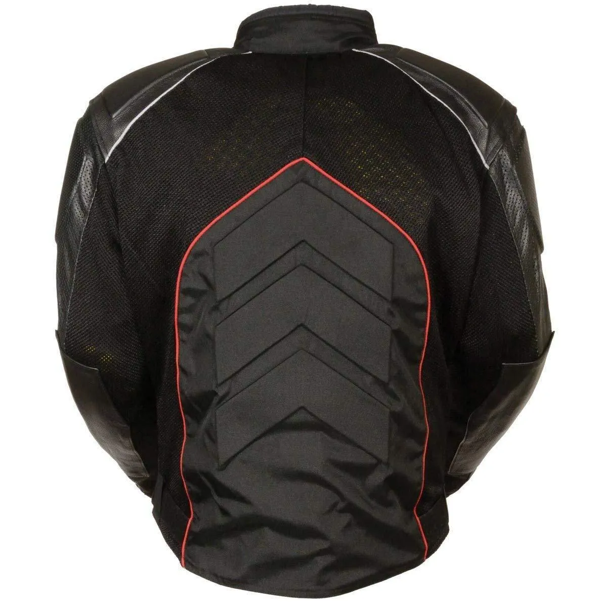 Milwaukee Leather Men's Combo Black/Red Armored Leather/Textile/Mesh Jacket