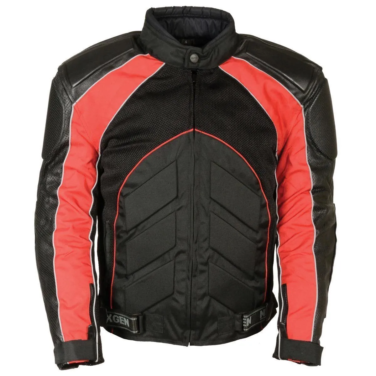 Milwaukee Leather Men's Combo Black/Red Armored Leather/Textile/Mesh Jacket