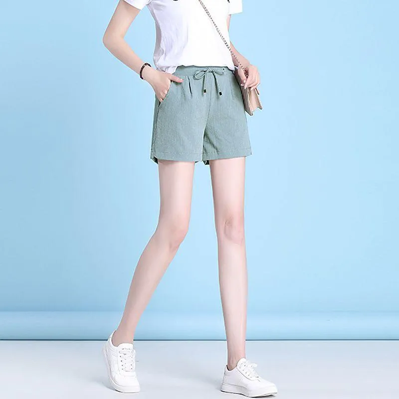 Multicolor Women Outdoor Strap Pants Summer Thin Black Beach High Waist Casual Cotton Shorts