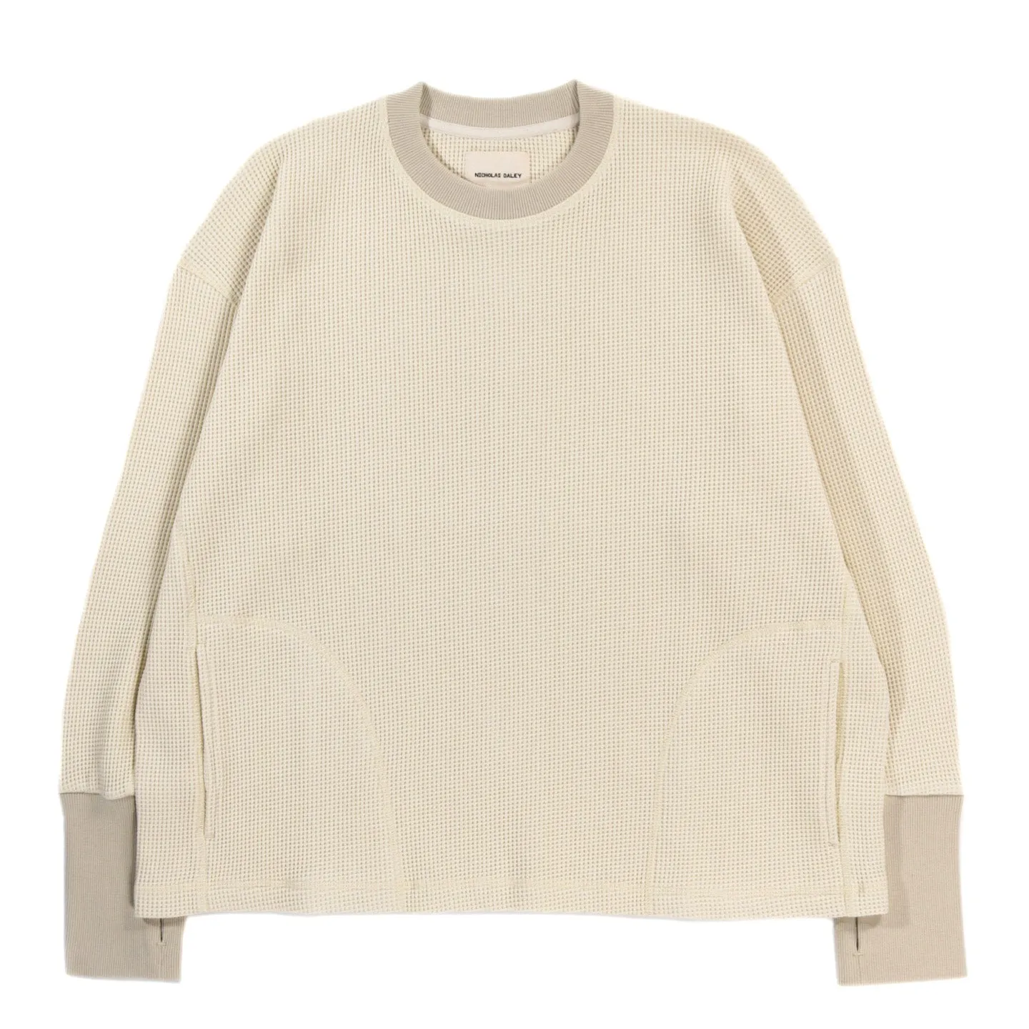 NICHOLAS DALEY L/S WAFFLE CREW CREAM