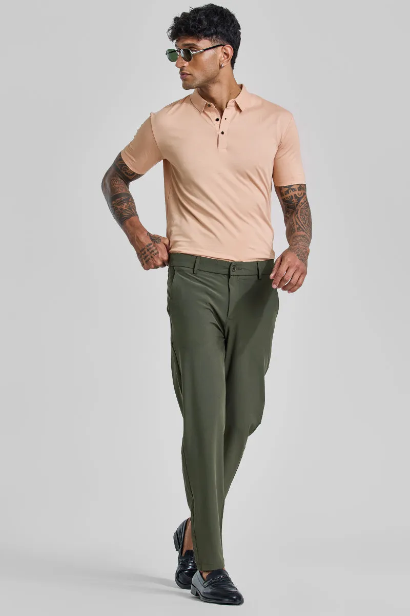 Olive Slim Fit Stretch Chinos