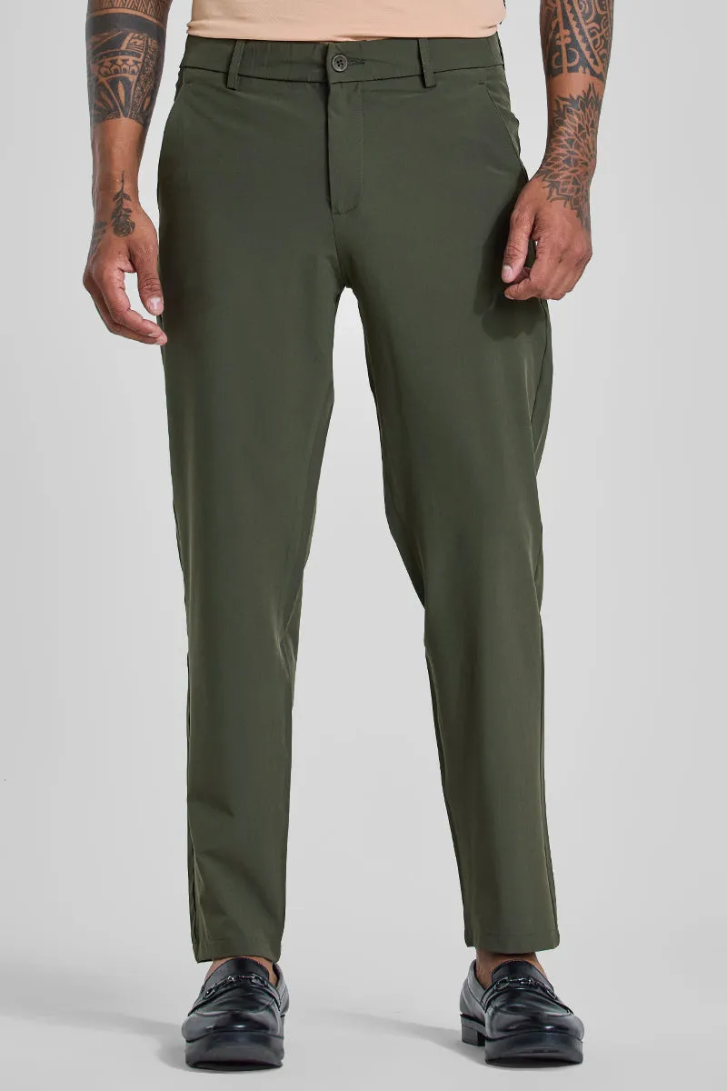 Olive Slim Fit Stretch Chinos