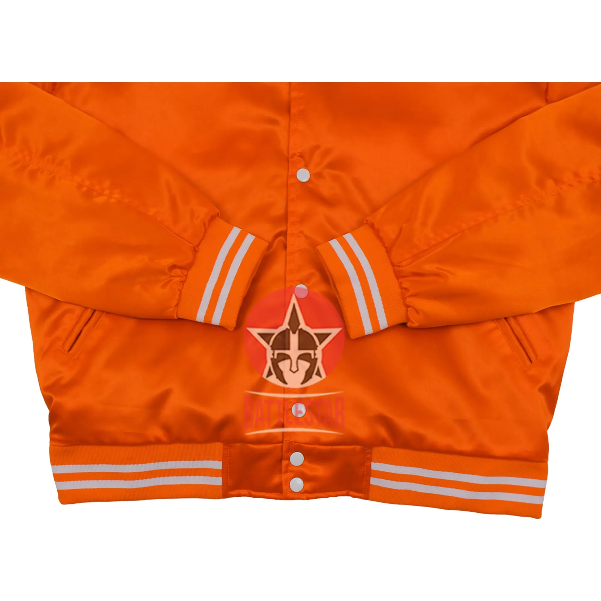 Orange Satin Varsity Baseball Jacket