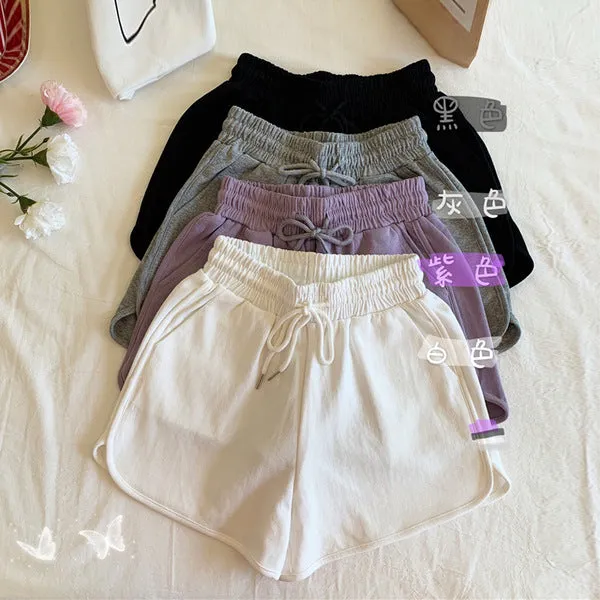 Outdoor Shorts Women Summer Korean High Waist Casual Wide Leg INS Student Loose Thin Sporty Hot Pants