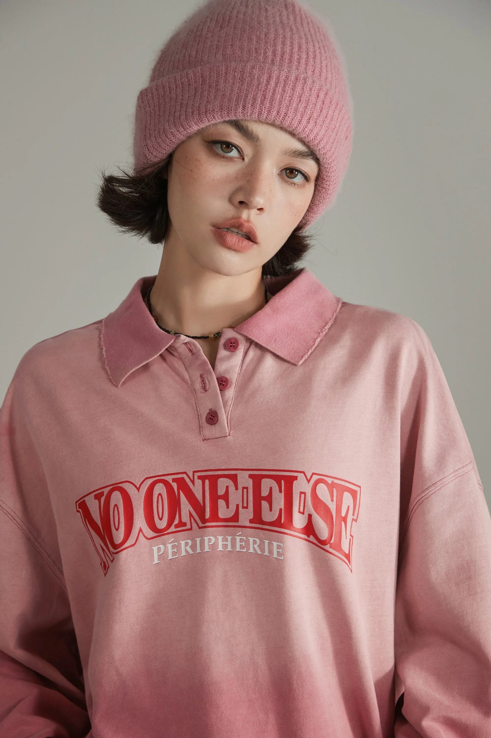 Polo Neck Boxy Sweatshirt