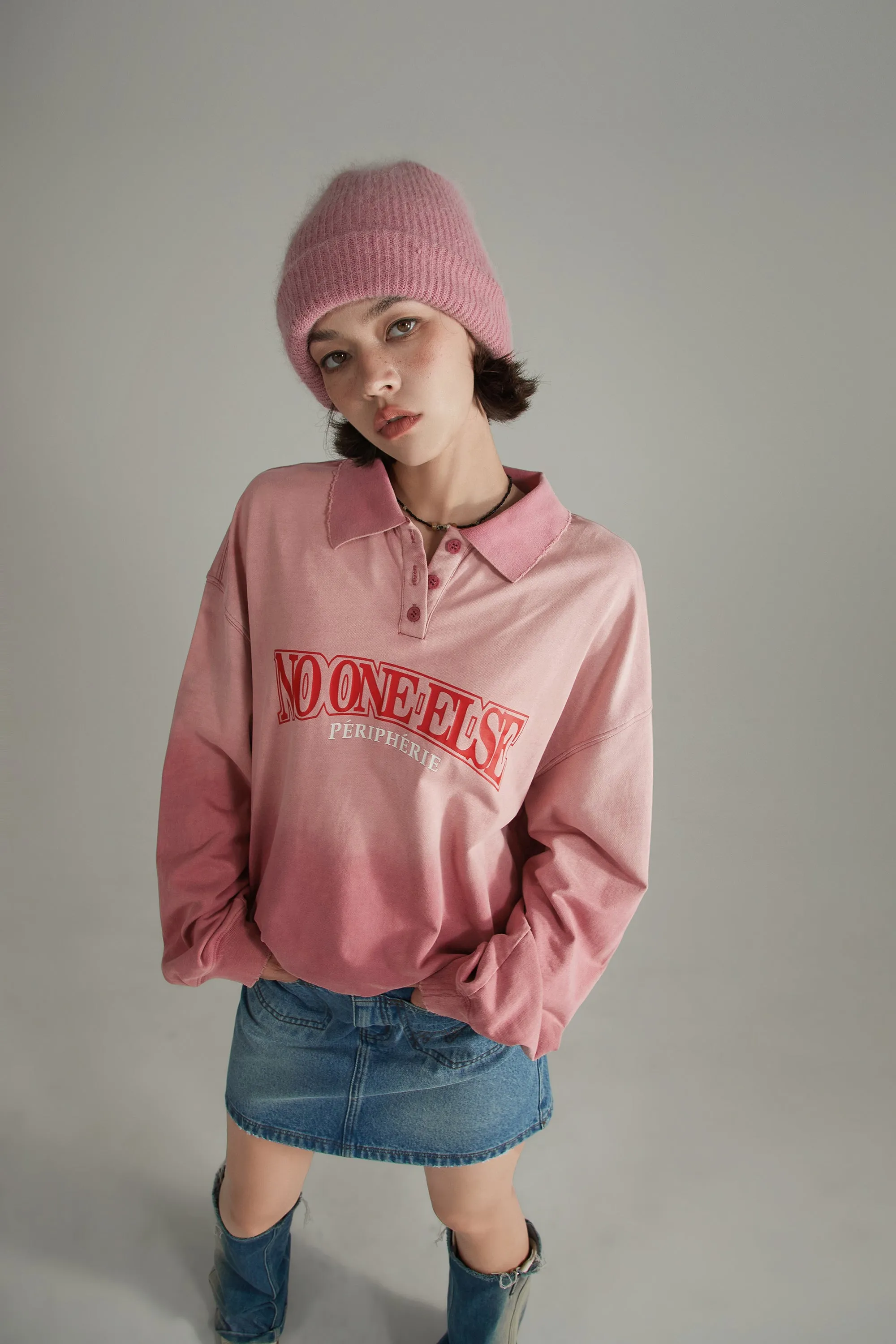 Polo Neck Boxy Sweatshirt