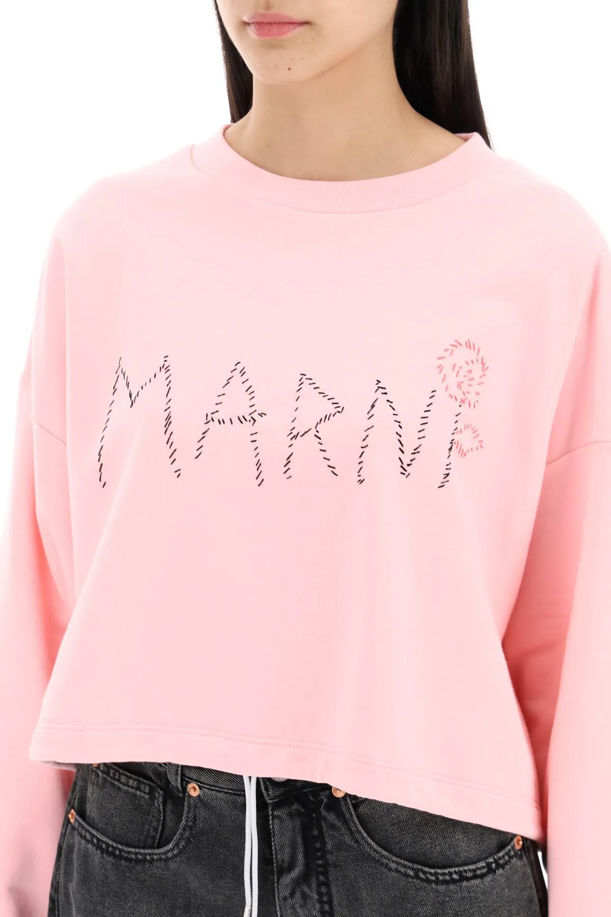 "organic cotton sweatshirt with hand-embroid