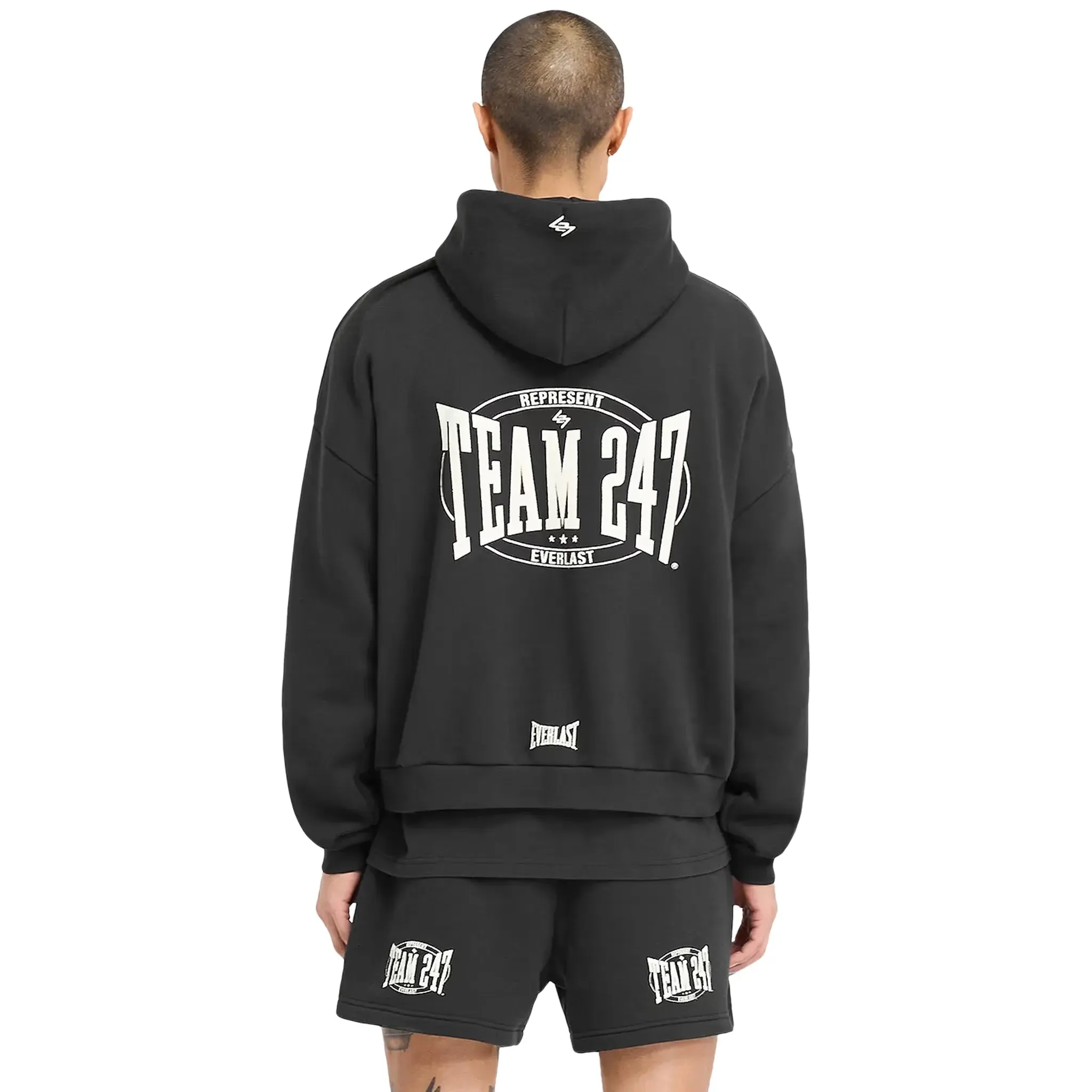 Represent 247 X Everlast Training Camp Boxy Off Black Hoodie