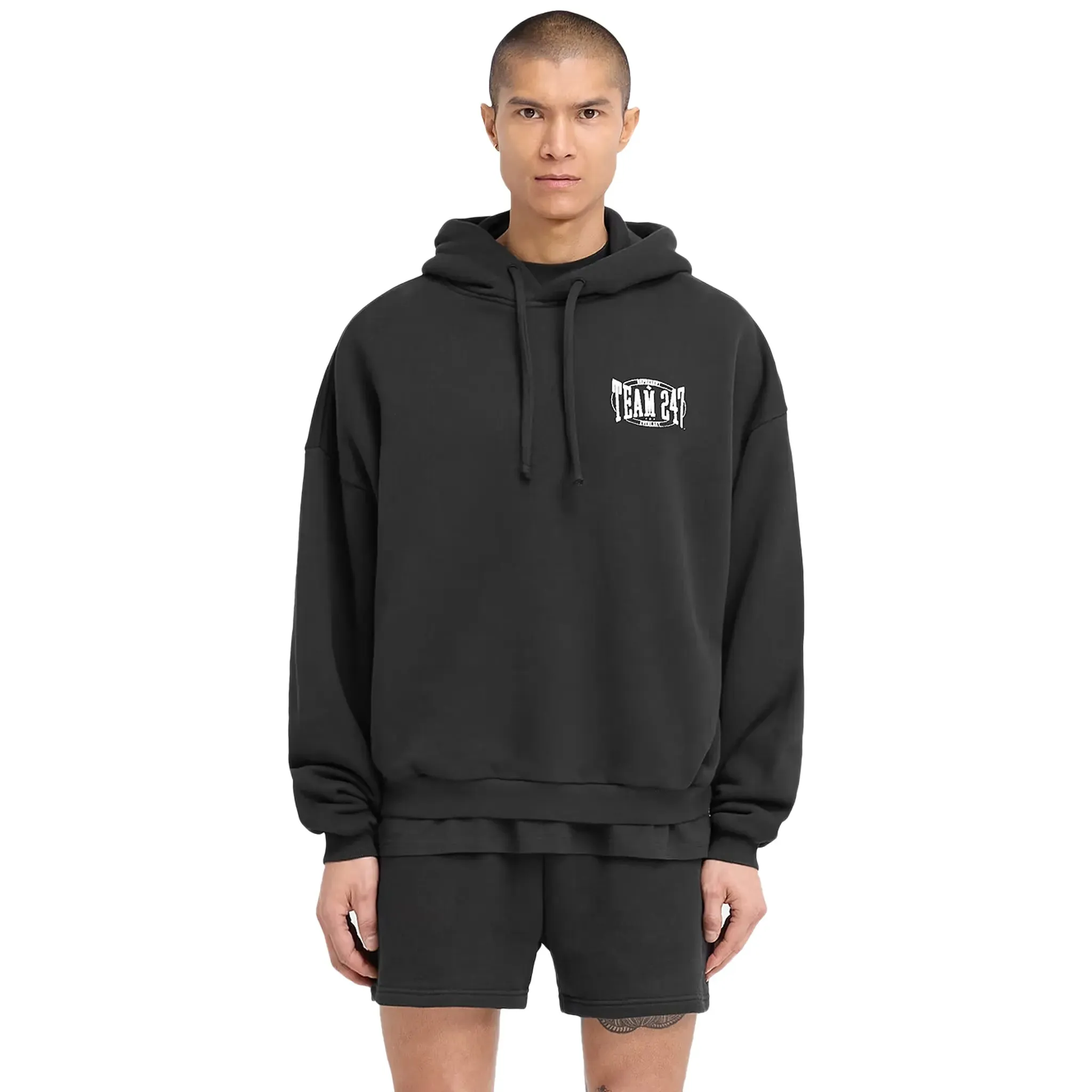 Represent 247 X Everlast Training Camp Boxy Off Black Hoodie