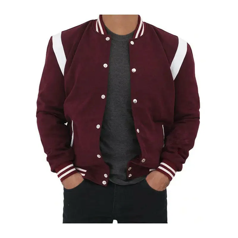 Shop Best Style Jesse Maroon and White Letterman Jacket For Sale