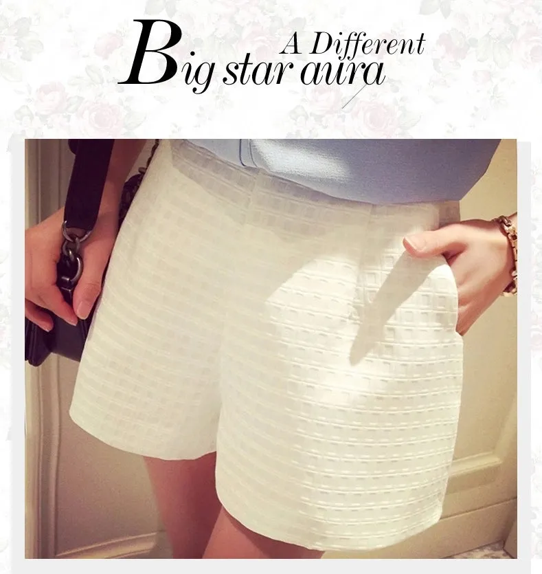 Summer Korean High Waist A-Line Wide Leg Women Plus Size Slim-Look Loose Shorts