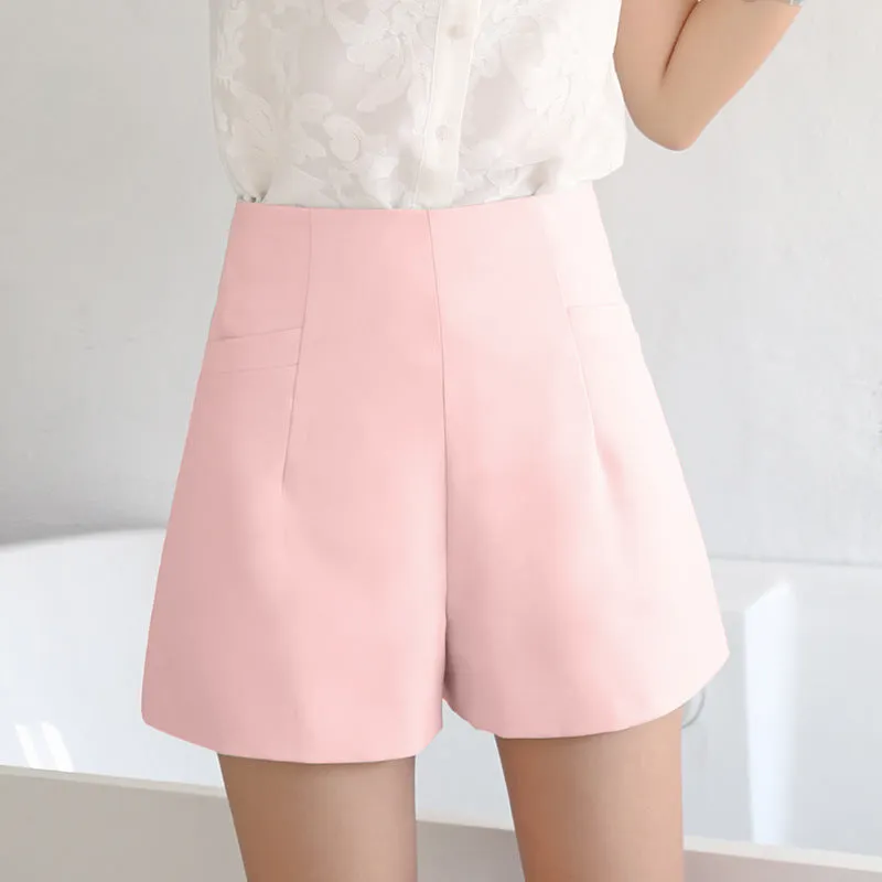 Summer Korean High Waist Chiffon Women Student Slim-Look Loose Plus Size Casual A-Line Pants Hot Wide Leg Shorts