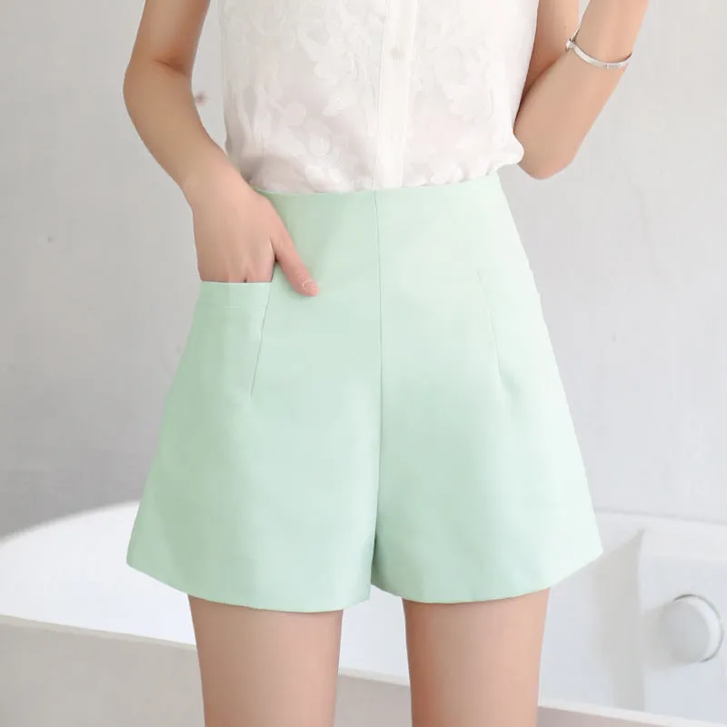 Summer Korean High Waist Chiffon Women Student Slim-Look Loose Plus Size Casual A-Line Pants Hot Wide Leg Shorts