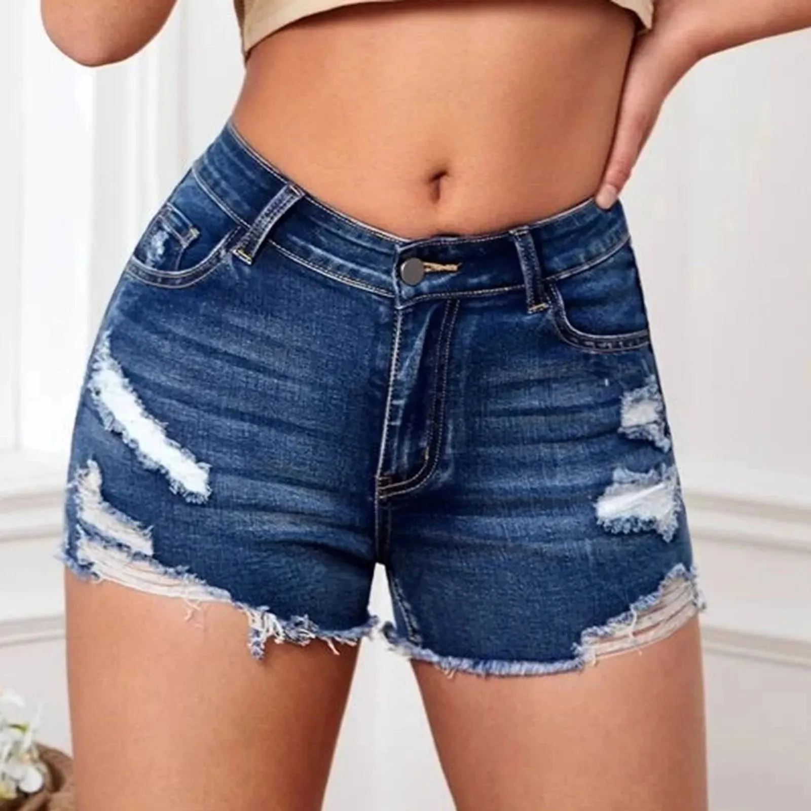 Summer Shorts Women Waist Short Jeans Femme Aesthetic Casual Wide-Legged Shorts