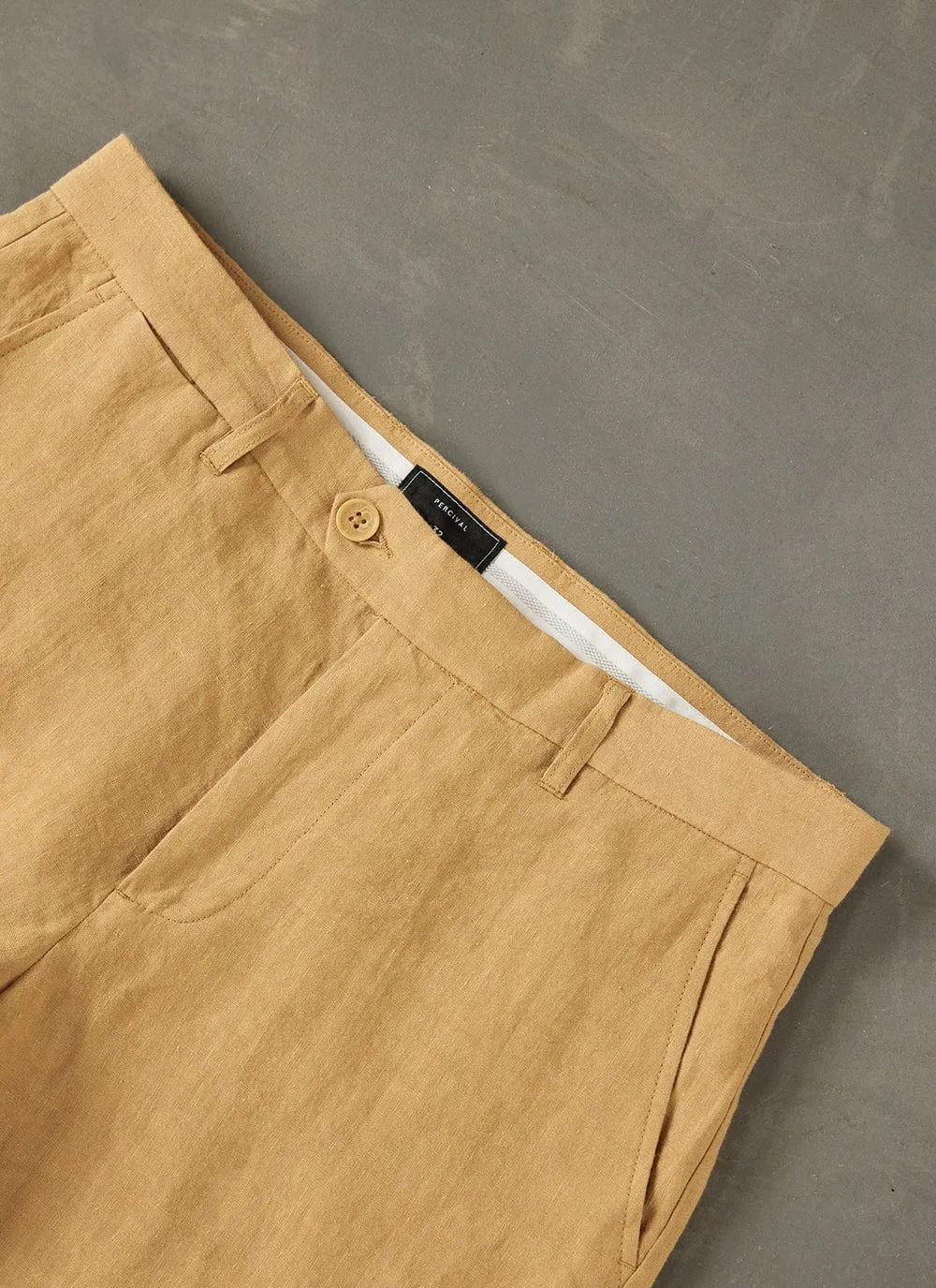 Tailored Linen Trousers | Camel