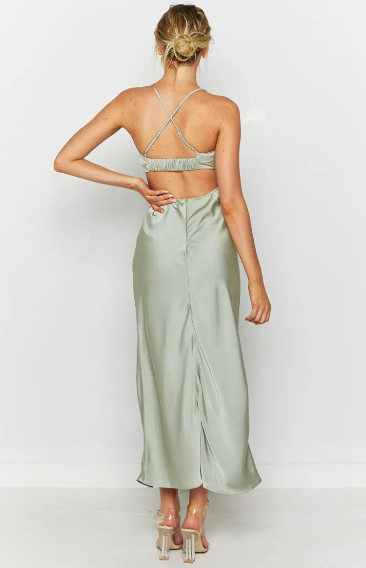 Taleah Cut Out Maxi Dress Sage