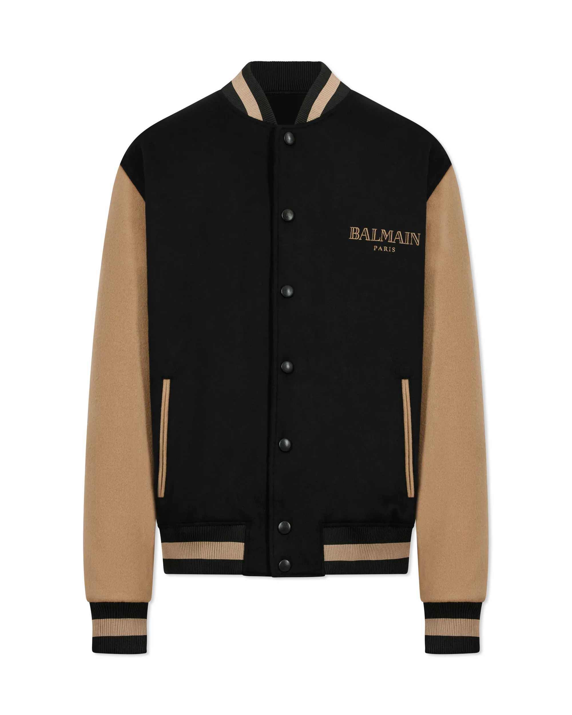 Two-Tone Wool & Cashmere Varsity Jacket