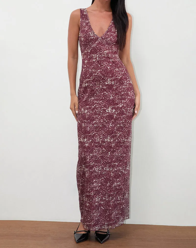 Vatika Maxi Dress in Abstract Leo Spot