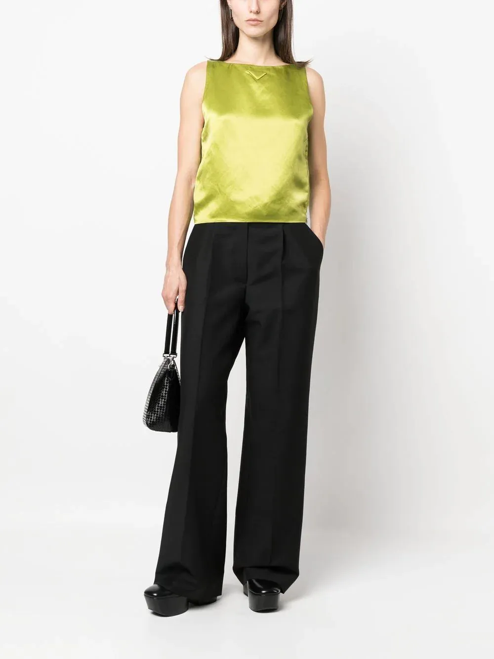 Wide-leg tailored trousers