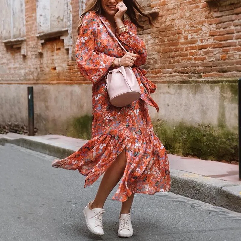 Women's Floral Print Long Sleeve Dress