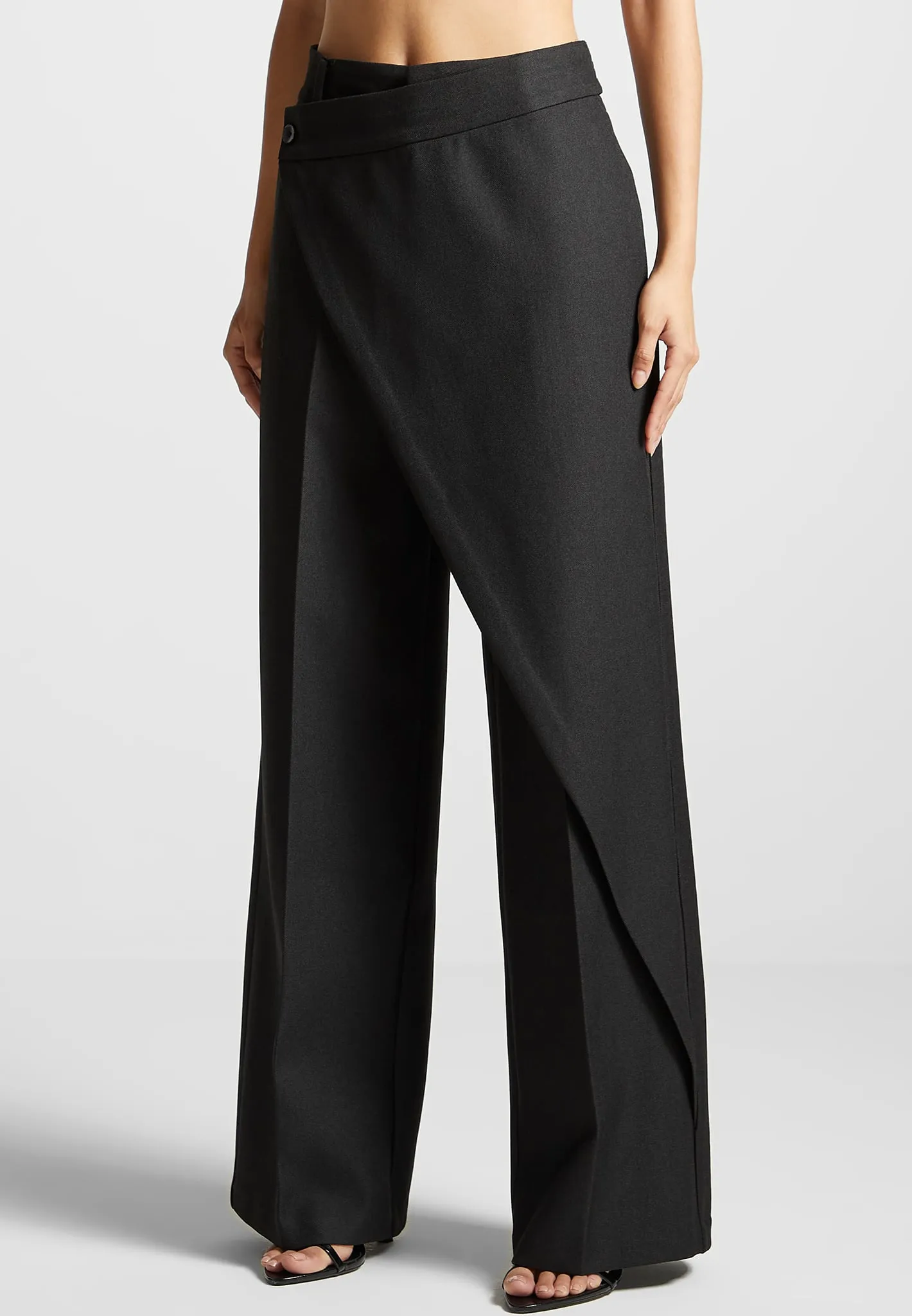 Wrap Tailored Trousers - Black